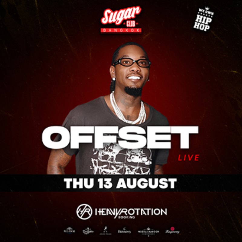 Offset — участник Migos, выступает в Бангкоке 13 августа 2026